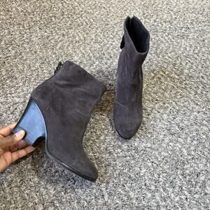 RAG & BONE Tacita Suede Tassel Wedge Ankle Boots Asphalt Gray 38.5 US 8.5 READ